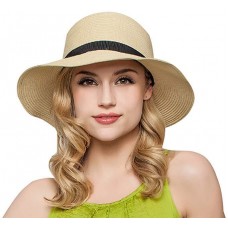 Mujer Floppy Sun Beach Straw Hats Wide Brim Packable Summer Cap NEW  eb-29756111